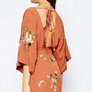ASOS Tan floral cocktail mini dress​ US 4